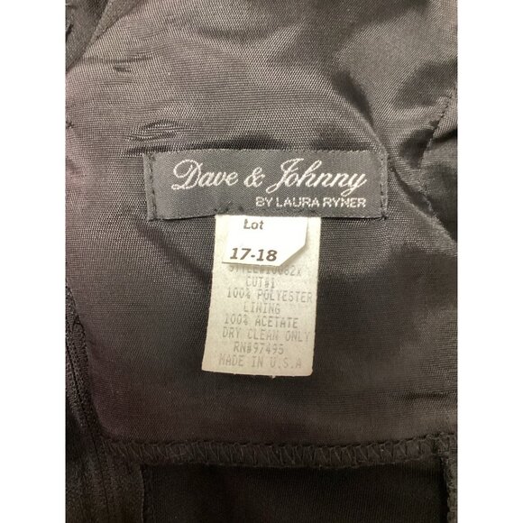 VTG Dave & Johnny Laura Ryner Black Sleeveless Evening Gown Rhinestone Trim 18 - Picture 6 of 7